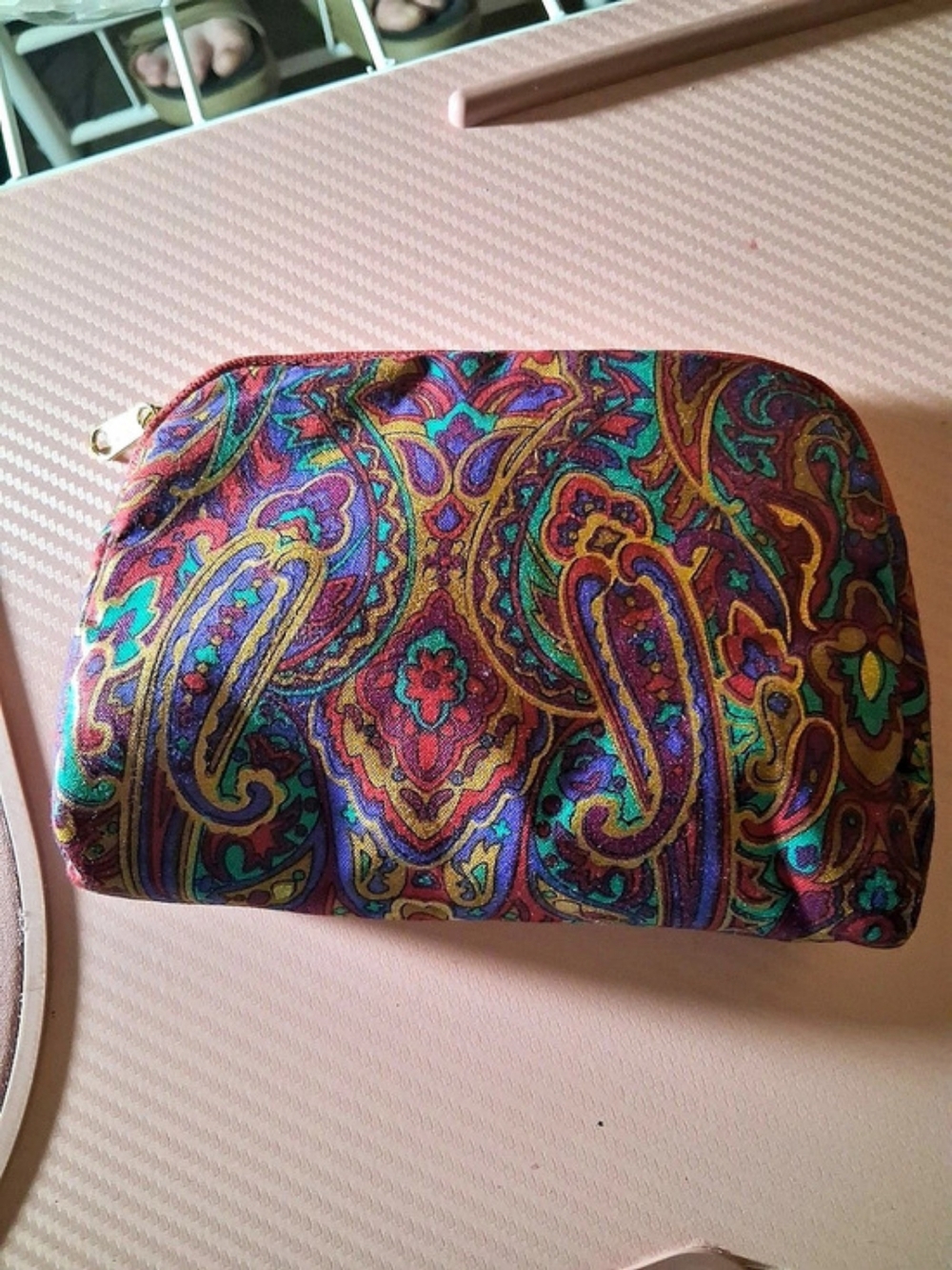 Paisley Cosmetic Pouch in Multicolor Like New
